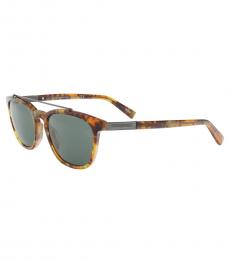 Ermenegildo Zegna Amber-Gold Top Bridge Sunglasses