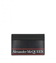 Alexander McQueen Black Logo Print Card Holder