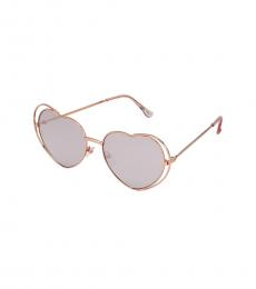 Betsey Johnson Rose Gold Cora Heart Shaped Sunglasses