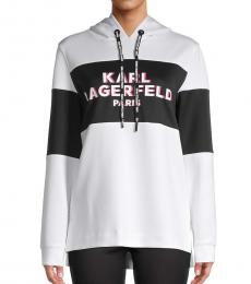 Karl Lagerfeld BlackWhite Loose Fit Logo Hoodie