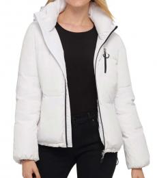 White Hooded Down Puffer Jacket