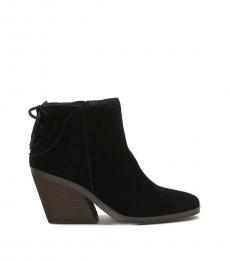 Lucky Brand Black Suede Lace-Up Boots