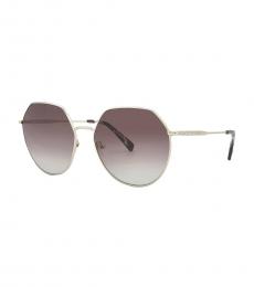 Longchamp Pale Gold Brown Irregular Sunglasses