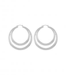 True Religion Silver Double Hoop Earrings