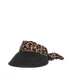 Vince Camuto Black Tie Back Chiffon Visor