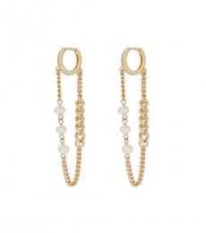 Lucky Brand Golden Chain Hoop Earrings