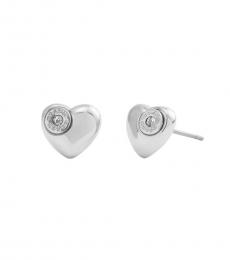 Coach Silver Heart Stud Earrings