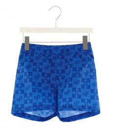 Off-White Little Boys Blue Monogram Beach Shorts