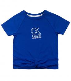Calvin Klein Girls Blue Twist Front T-Shirt