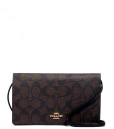 Coach Dark Brown Anna Foldover Small Crossbody Bag