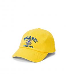 Ralph Lauren Yellow Logo Fleece Ball Cap