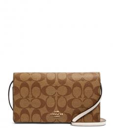 Coach Light Brown Anna Foldover Small Crossbody Bag