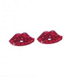 Red Decorative Lip Earrings