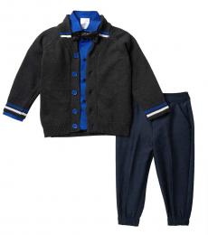 Calvin Klein 4 Piece Sweater/Shirt/Pants/Bow Tie Set (Little Boys)