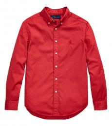 Ralph Lauren Boys Nantucket Red Garment-Dyed Twill Shirt