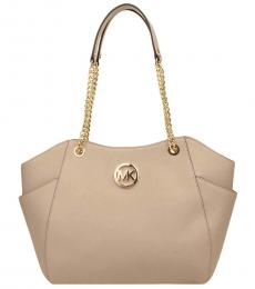 Michael Kors Beige Oyster Jet Set Chain Large Tote