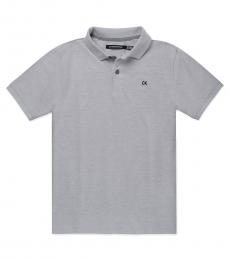 Calvin Klein Boys Charcoal Heather Pique Polo