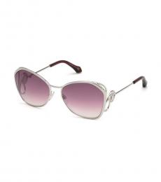 Roberto Cavalli Silver-Purple Cat Eye Sunglasses