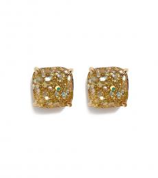 Kate Spade Gold Opal Multi Mini Square Stud Earrings