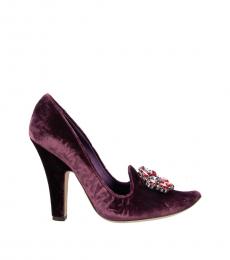 Purple Velvet Aladino Heels