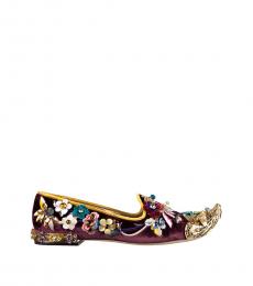 Dolce & Gabbana Purple Baroque Jasmine Loafers