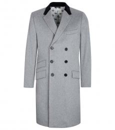Dolce & Gabbana Grey Double Breasted Trench Coat