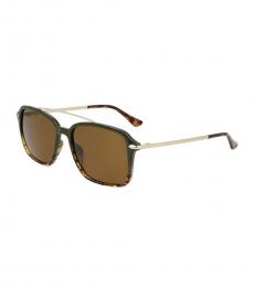 Cole Haan Olive Square Brow Bar Sunglasses