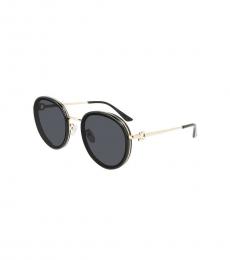 Salvatore Ferragamo Black Round Sunglasses
