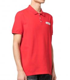 Dsquared2 Red Paint Effect Logo Polo