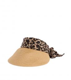 Vince Camuto Natural Leopard Tie Back Chiffon Visor