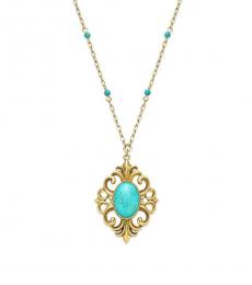 Golden Stone Pendant Necklace