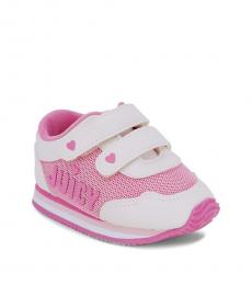 Baby Girls White Pink Heart Sneakers