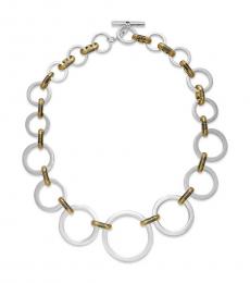Silver Round Link Collar Chain Necklace