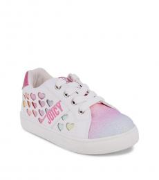 Baby Girls White Pink Heart Sneakers
