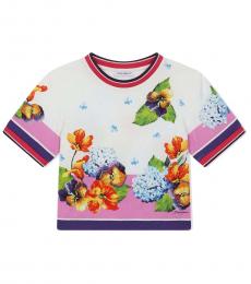 Dolce & Gabbana Little Girls Multicolor Floral T-Shirt