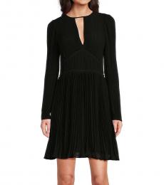 Michael Kors Black Keyhole V-Neck Dress