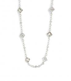 Silver Square Crystal Necklace