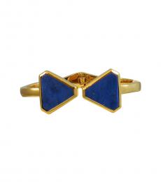 Gold Blue Triangle Cuff Bracelet