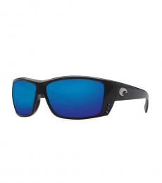 Christian Dior Black-Blue Mirror Polarized Sunglasses