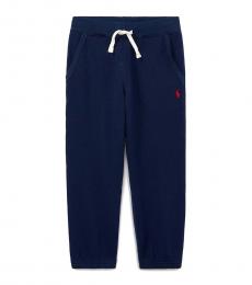 Ralph Lauren Little Boys Navy Cotton-Blend-Fleece Pants