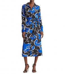 Ralph Lauren Blue Glacier Belted Graphic Shirtdress