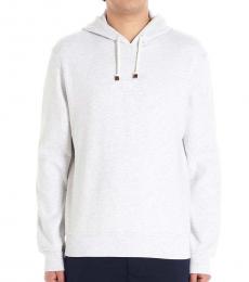 Brunello Cucinelli Light Grey Logo Hoodie Sweatshirt