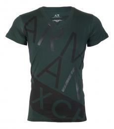 Armani Exchange Bottle Green Slim Fit Logo T-Shirt