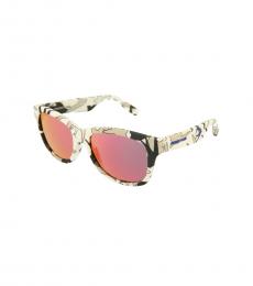 McQ Alexander McQueen Black-White Rectangle Logo Sunglasses