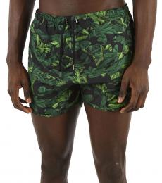 Neil Barrett Dark Green Printed Boxer Beachwear