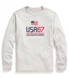 Ralph Lauren Boys Andover Heather Graphic T-Shirt