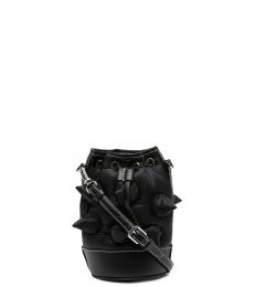 Black Solid Mini Bucket Bag