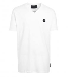 Philipp Plein White Graphic Logo T-Shirt