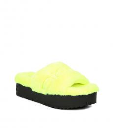 Citron Palz Logo Faux Fur Slide Sandals