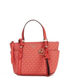 Michael Kors Red Sullivan Convertible Medium Satchel